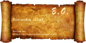 Boroska Olaf névjegykártya